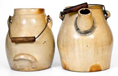 Two Cobalt-Decorated Stoneware Batter Pails, NY State origin, circa 1870