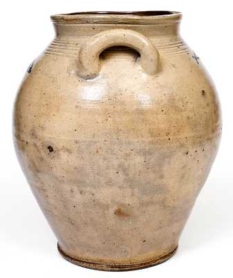 Scarce Stoneware Jar w/ Impressed Fish and Two-Color-Slip Decoration, att. Frederick Carpenter, Boston late 18th century