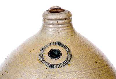 Unusual Manhattan Ovoid Stoneware Jug with Impressed Design