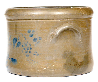Stoneware Cake Crock with Stenciled Grapes att. Palatine, WV