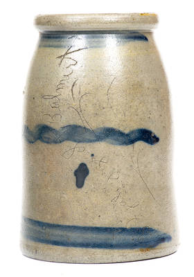 Very Unusual Western PA Stoneware Canning Jar with Incised "3 2 gal. jugs" Order Notation
