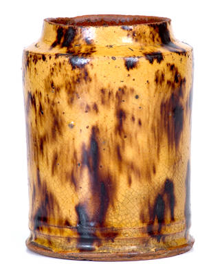 Fine Manganese-Glazed Redware Jar or Tea Canister, probably Mid-Atlantic origin