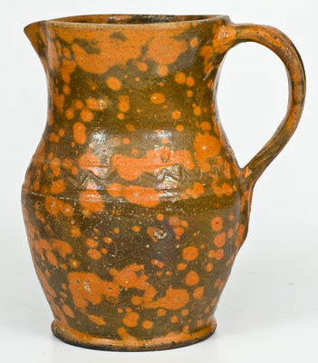 Rare attrib. Nathan Dicks, Randolph County, NC Redware Pitcher