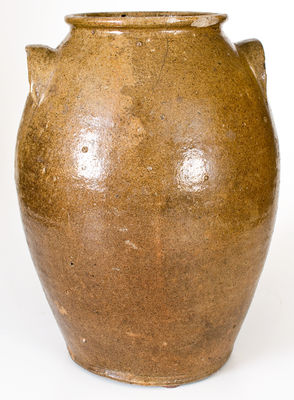 Extremely Rare Four-Gallon Edgefield, SC "P" Stoneware Jar, John Presley Factory, Kirksey's Crossroads