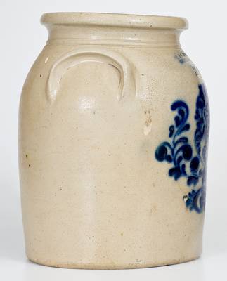 J. & E. NORTON / BENNINGTON, VT Stoneware Jar w/ Floral Decoration