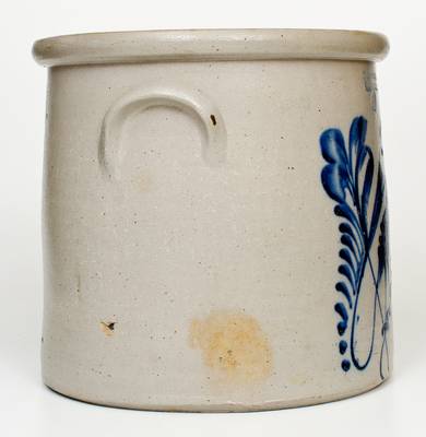 6 Gal. F. B. NORTON & CO. / WORCESTER, MASS. Stoneware Crock w/ Bold Parrot Decoration
