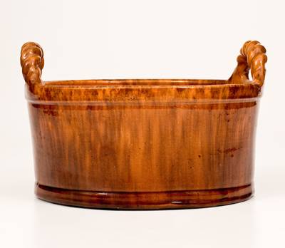 Very Rare UPTON M. BELL / WAYNESBORO, PA Redware Butter Tub