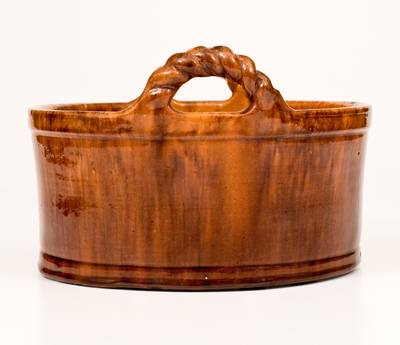 Very Rare UPTON M. BELL / WAYNESBORO, PA Redware Butter Tub