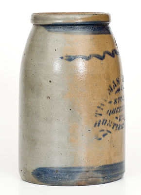 Stoneware Canning Jar with Huntington, West Virginia Advertising