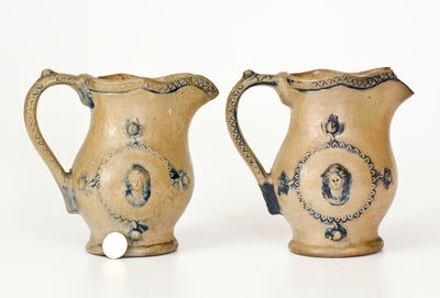 Rare Pair of New Ulm, Minnesota Stoneware Pitchers