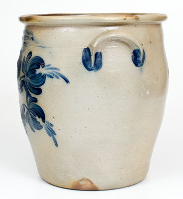 5 Gal. COWDEN & WILCOX / HARRISBURG, PA Stoneware Jar w/ Floral Decoration