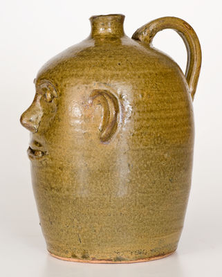 Alkaline-Glazed REGGIE MEADERS (Georgia) Stoneware Face Jug, late 20th century