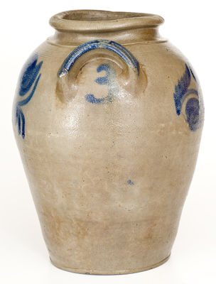 Attrib. J. P. Schermerhorn, Richmond, Virginia Stoneware Jar w/ Bold Cobalt Decoration