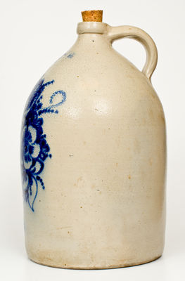 Outstanding 6 Gal. J. NORTON & CO. / BENNINGTON, VT Stoneware Jug w/ Elaborate Flowering Urn