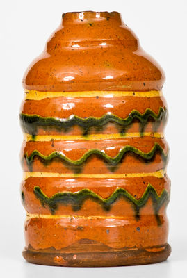 Outstanding Redware Tea Canister, probably Southeastern PA, late 18th / early 19th century