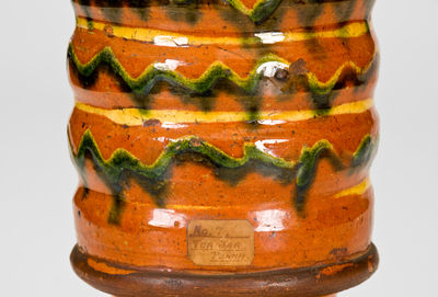 Outstanding Redware Tea Canister, probably Southeastern PA, late 18th / early 19th century