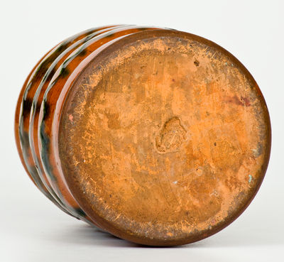Outstanding Redware Tea Canister, probably Southeastern PA, late 18th / early 19th century