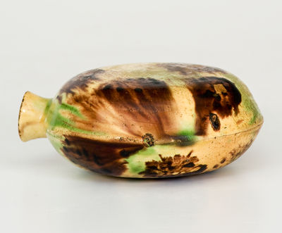 Glazed Earthenware Flask, possibly Salem, North Carolina