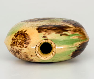 Glazed Earthenware Flask, possibly Salem, North Carolina