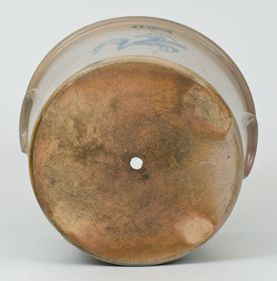 Rare 3 Gal. A. K. BALLARD / BURLINGTON, VT Stoneware Flowerpot w/ Floral Decoration