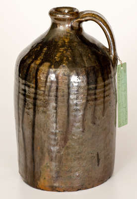 Alkaline-Glazed Stoneware Jug, Stamped "RN," Newberry Family, Crawford County, Georgia