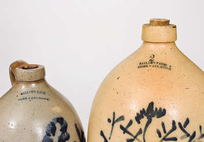 Lot of Two: BALLARDVALE, MA Decorated Stoneware Jugs