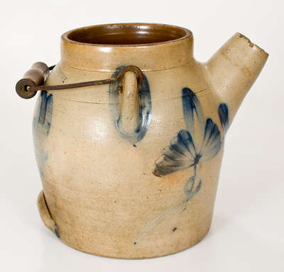 COWDEN & WILCOX / HARRISBURG, PA Cobalt-Decorated Stoneware Batter Pail