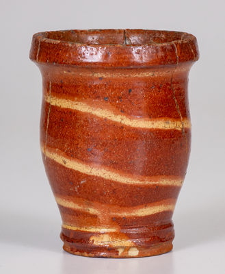 Very Rare Miniature New Market, VA Slip-Decorated Redware Jar