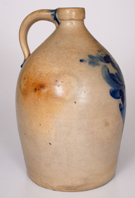 Two-Gallon COWDEN & WILCOX / HARRISBURG, PA Stoneware Jug w/ Cobalt Floral Decoration