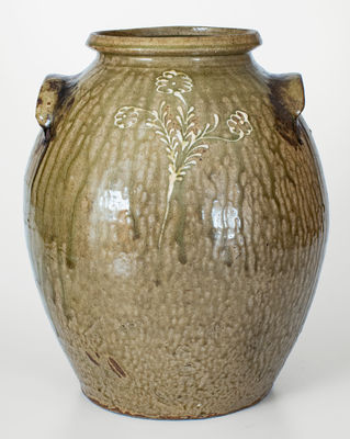 Attrib. Collin Rhodes, Shaw's Creek, Edgefield District, SC Stoneware Jar w/ Kaolin Slip Decoration