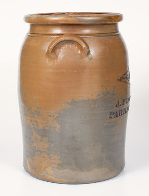 6 Gal. A. P. DONAGHHO / PARKERSBURG, WV Stoneware Crock