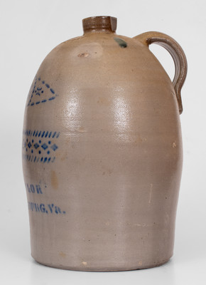 Three-Gallon C.G. TAYLOR / PETERSBURG. Va. Stoneware Advertising Jug, attrib. Donaghho