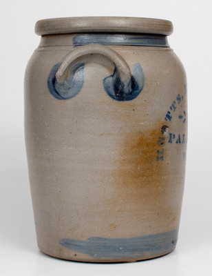 Three-Gallon KNOTTS, SWINDLER & CO / PALATINE, / W. VA Cobalt-Decorated Stoneware Jar