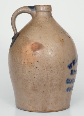Scarce Stoneware Jug w/ Elizabeth, PA Distillers' Advertising, Stamped F.H. COWDEN / HARRISBURG