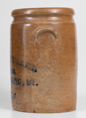 Scarce Fredericksburg, VA Stoneware Advertising Jar, Ohio origin