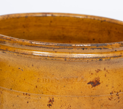 JOHN BELL / WAYNESBORO, PA Glazed Redware Jar,  circa 1850-1880