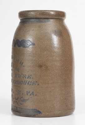 Rare New Haven, West Virginia Stoneware Advertising Canning Jar