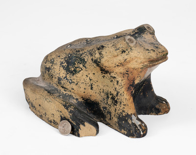 Large-Sized Stoneware Figure of a Frog, Ohio origin, late 19th of early 20th century