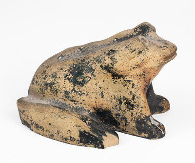 Large-Sized Stoneware Figure of a Frog, Ohio origin, late 19th of early 20th century