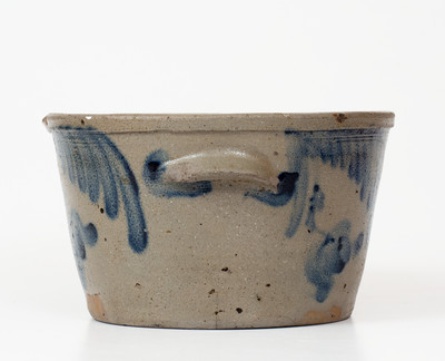 1 Gal. Baltimore, MD Stoneware Milkpan with Floral Decoration, circa 1850