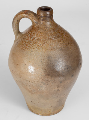 CHARLESTOWN (Frederick Carpenter, Boston) Stoneware Jug w/ Iron Oxide Dip, 1812-1827