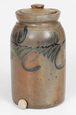 Attrib. J. Keister, Strasburg, VA Lidded Stoneware Canning Jar