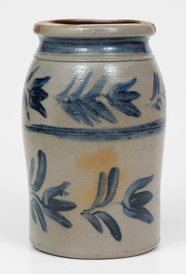 Outstanding Small-Sized attrib. Henry Atchison (New Geneva, PA) Stoneware Jar w/ Elaborate Decoration