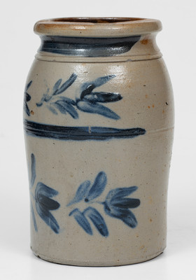 Outstanding Small-Sized attrib. Henry Atchison (New Geneva, PA) Stoneware Jar w/ Elaborate Decoration