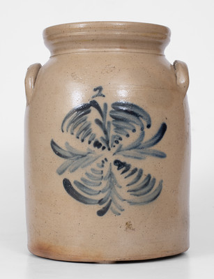 MACQUOID, New York City, Stoneware Jar w/ Fine Cobalt Decoration