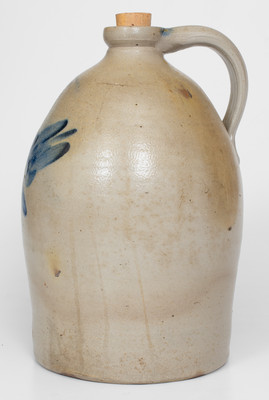 2 Gal. H. B. PFALTZGRAFF / YORK, PA Stoneware Jug w/ Floral Decoration, c1870-1889