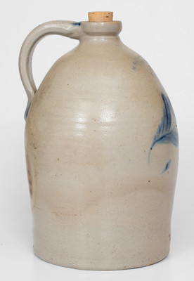 2 Gal. H. B. PFALTZGRAFF / YORK, PA Stoneware Jug w/ Floral Decoration, c1870-1889