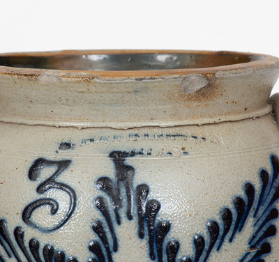 Fine T. HARRINGTON / LYONS Stoneware Jar w/ Elaborate Floral Starburst Decoration