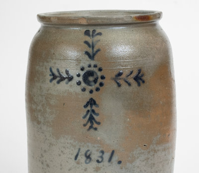 Very Rare J. MILLER / WHEELING, VA 1831 Stoneware Jar