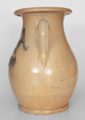 Large-Sized Stoneware Urn w/ Incised Bird and Floral Decoration